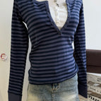 Navy striped-6 / One Size