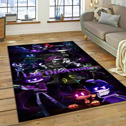 2025 New Style Cartoon Murder Drones Uzi Robot 3D Rug Carpet for Living Room Bedroom Home Decor, Non-slip Sofa Doormat Floor Mat