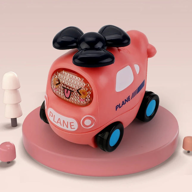 Children's Cartoon Press Gear Car Toy Lnertia Pull-back Transparent Car Baby Puzzle Sliding Toy Child Boy Girl 1-3 Year Old Gift