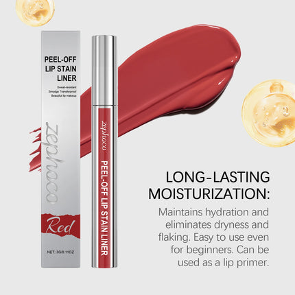 Peel off Lip Stain Reveal Peel-Off Lip Gloss Red/Brown/Pink Lipstick Waterproof and Sweatproof Easy to Remove Natural Lip Tint
