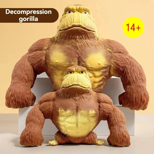Stretchy Gorilla Stress Toy - Sand-Filled Rubber Monkey, High-Elastic Sensory Fidget for Anxiety Relief Animal Action Figure