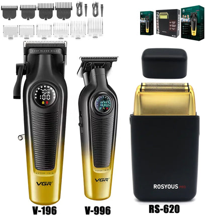 Barber Professional Hair Cutting Machine for Men Professional Kit DLC Blade 10000RPM VGR V-196 V-996 ROSYOUS RS-620