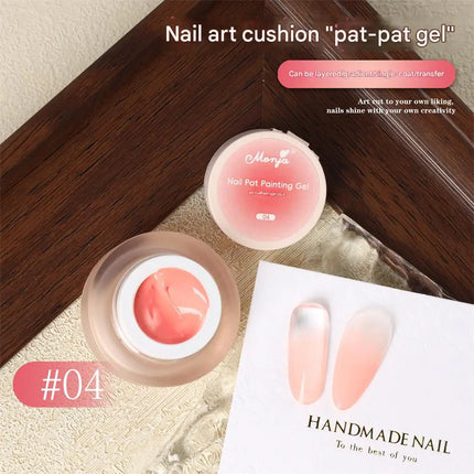 1Jar Cushion Patting Gel Polish Ombre Black White Peach Pat Pat Gel Nail Polish Drawing Liner French Nail Cushion Gradient Gel