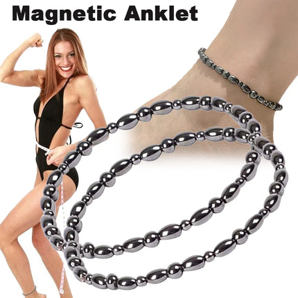 Magnetic Weight Loss Effective Anklet Bracelet Black Gallstone Hematite Stimulating Acupoints Therapy Arthritis Pain Relief