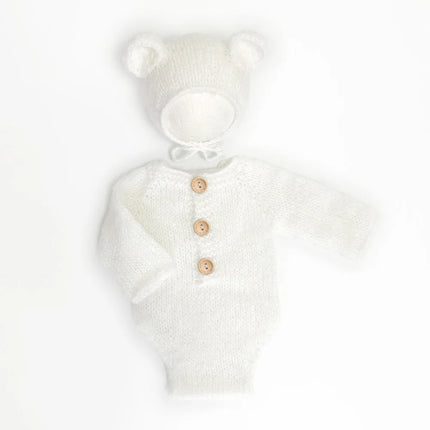 Reborn Doll Clothes Jumpsuits Baby Girl Pink Knitted Sweater Hat Clothing Outfit for 45-50cm Like Real Newborn Dolls Accessories