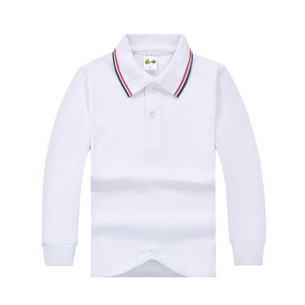 Classic Children's Long Sleeve Polo Shirt Pure Cotton T-Shirt Children Collar Top Baby Girls Base Layer Shirt Teenage Boys tops
