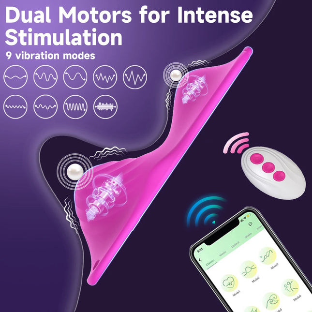 APP Remote Control Butterfly Vibrator Wearable Dual Motor Vibrating Vagina Clitoris Stimulator Sex Toys Adults Masturbation