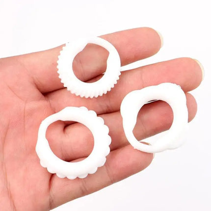 Delay Ejaculation Ring 3Pcs Cock Ring Silicone Penis Lock Reusable Comfortable for Men Couples Enjoyment