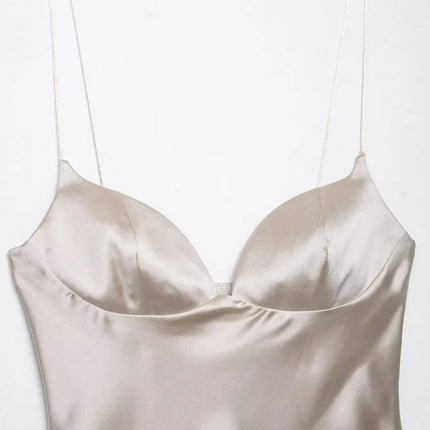 Autumn Satin Textured Black Sling Tops Women Elegant V-neck Backless Tops Shirt Women Sexy Tops Club Party Tanks 2025 New