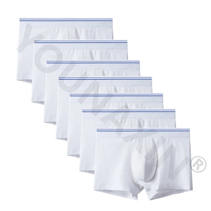 7 Pcs Big Size White Cotton Men Boxers Shorts Underwear Panties Homme Underpants Sexy Undies Undershorts Gifts L XL 2XL 3XL 4XL