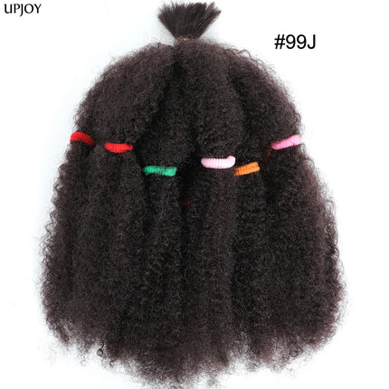Afro Kinky Curly Hair Bulk Synthetic 12inch Ombre Marley Twists Braiding Hair #1B 4 27 30 33 99J Green Ombre Purple Brown Colors