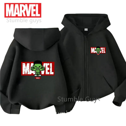 Kids Spring Autumn Hulk Spiderman Zipper Hoodies Marvel Avengers Clothes Boys Girls Warm Super Hero Tracksuit