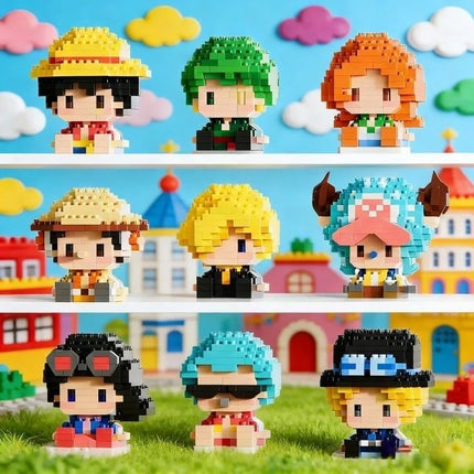 Anime Building Block One Luffy Nami Usopp Assembly Piece 3D Model Robin Franky Jinbe Sanji Mini Bricks Figure Toys For Gift