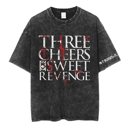 My Chemical Romance Band Washed T-shirt Long Live The Black Parade Tour Merch T-shirts Men Women Gothic Punk Oversized T Shirts
