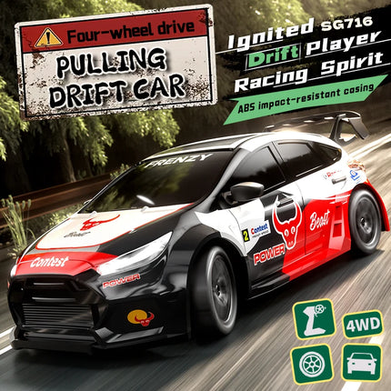 1：24 4WD 50KM/H RC Car Stunt Drifting Racing Remote Control Car Brushless Speed Champion with LED Lights Toys Gift Suitable Boys