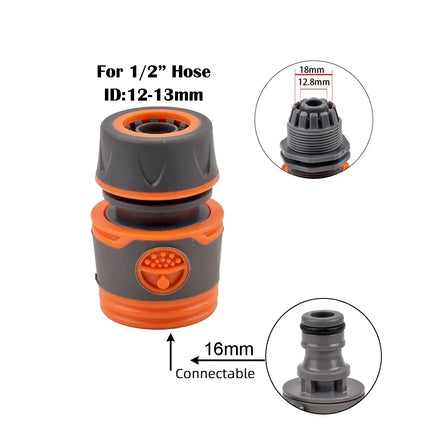 2m/6.56ft Quick Connect Garden Hose - 1/2 Inch Extension with Shower Nozzle for Watering, Pet & Car Washing