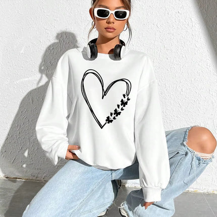 The Great Love At The Edge of Butterflies Design Print Sweatshirt Women Fleece Crewneck Autumn Pullover Soft Sportswear Clothing