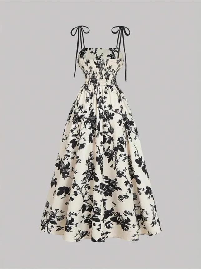New Women's Print Spaghetti Strap Dress Summer Fashion Elegant Casual Office Party Casual Dresses For Women Robe Femme Vestidos
