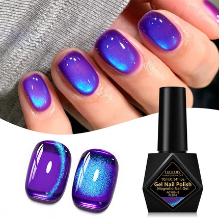 10ml Coloured Stone Magnetic Gel Nail Polish Glitter Semi Permanant Soak Off UV LED Gel Varnish For Manicure DIY Nail Supplies