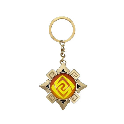 New Teyvat Vision Fontaine Water God Focalors Lyney and Lynette Keychain Luminous 7 Element Eye Of Original God Toy KeyRing