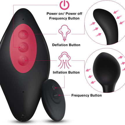 Anal Vibrator Inflatable Butt Plug Remote Prostate Massager Automatic Inflation Vibrating Male Female Prostate Stimulator