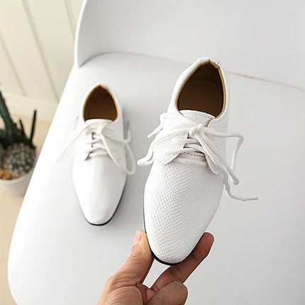 Iawesome Boys Leather Shoes Kids Flats Lace-up Children's Wedding Shoes For Toddlers Boy Big Boys Fashion For Performance