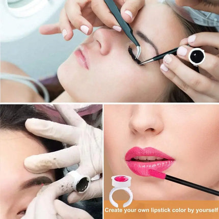 100/1000PCS Microblading Pigment Glue Rings Tattoo Ink Holder S/M/L Eyebrow Makeup Accessories Eyelash Extension Glue Cups