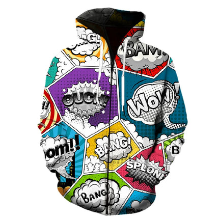 Manga Style 3D Print Cartoon Zipper Hoodie Men Spring Long Sleeve Harajuku Sweatshirts Jackets Tops Teens Streetwear Hoodies