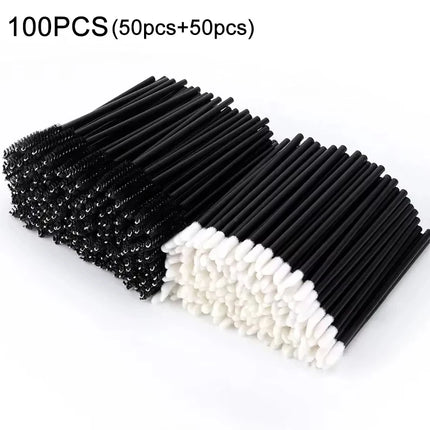 100/200pcs Disposable Eyelash Brushes Lip Brush Applicator Portable Mascara Wands Lash Brushes for Eyelash Extension Makeup Tool