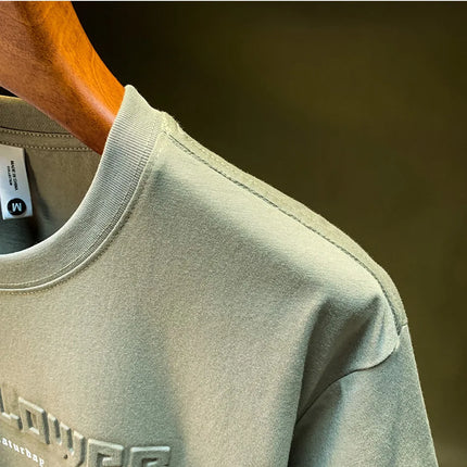 Men's short-sleeved T-shirt, new for summer 2025, American fashion brand T-shirt, loose fit, five-quarter sleeve top