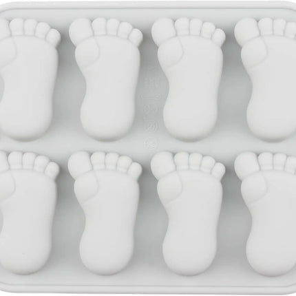 8 Cavity Baby Foot Prints Silicone Molds Fondant Candy Chocolate Mould Cute Footprint Shaped Baking Molds for Cake Decoration