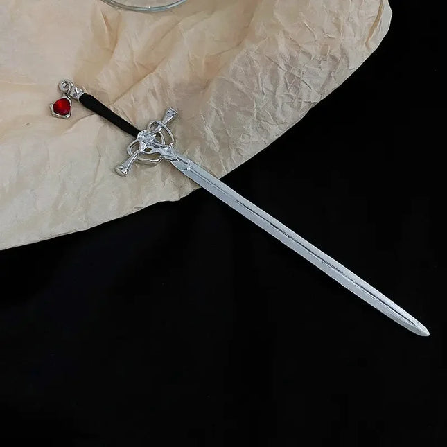 Sword Hairpin Headdress For Women Girls Chinese Style Vintage Hair Sticks DIY Hairstyle Ponytail Holder Hair Accessories Jewelry