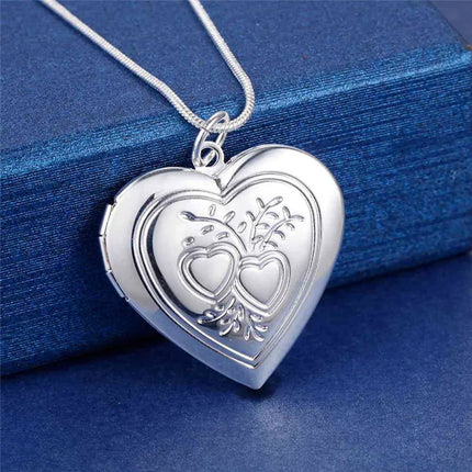 New Arrive 40-75cm 925 Sterling Silver seashell Photo open Frame Necklace Snake Chain For Woman Man Wedding Jewelry wholesale