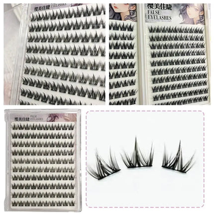 Doggy Eye Lashes No Glue False Eyelashes Extenstion Natural Thick Wispy Segment Eyelash Supplies For Classic Makeup And Cosplay