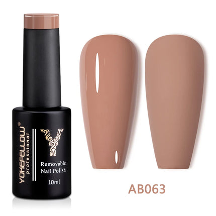YOKEFELLOW 10ml Jelly Nude Gel Nail Polish High Quality Translucent Pink Nail Gel Varnish Soak Off UV Gel Polish Long Lasting