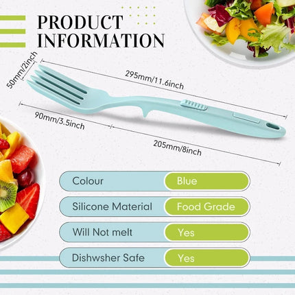 Innovative Pasta Fork with Push Release Slider Heat Resistant Noodle Salad Server Creative Kitchen Gadget Easy Food Release Bbq