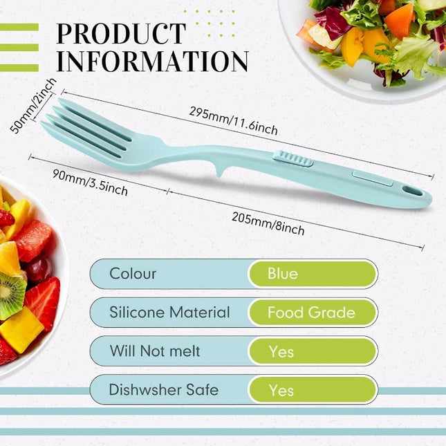 Innovative Pasta Fork with Push Release Slider Heat Resistant Noodle Salad Server Creative Kitchen Gadget Easy Food Release Bbq