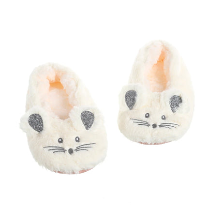 Winter Warm Slipper Women Home Fuzzy Fur Contton Plush Non Slip Grip Indoor Fluffy Lazy Female Mouse Ears Embroidery Floor Shoe