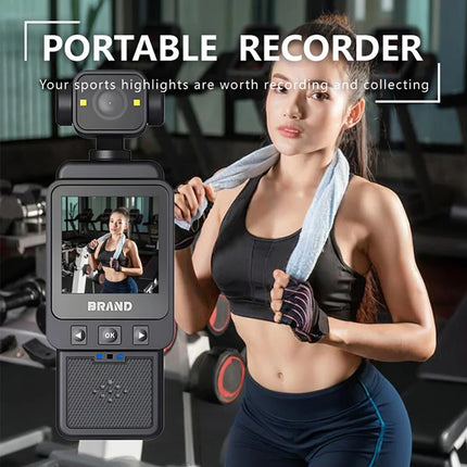 360 ° Rotating Handheld Mini Anti-shake Camera 1080P HD Display Screen WiFi Wireless Wearable Night Vision Outdoor Motion Camera