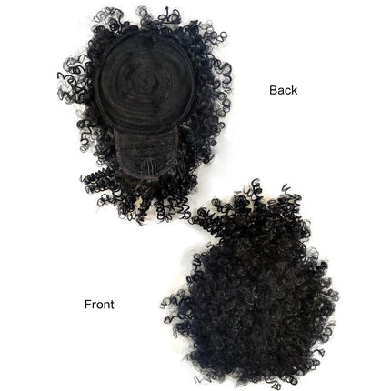 Afro Puff Drawstring Ponytail with Bangs Pineapple Updo Hair for Black Women Short Kinky Curly Ponytail Bun For Women Girls