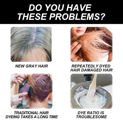 Nourishing Plant-Based Hair Color Long Lasting Natural HairDye Shampoo Plant Single Dose Floral Fragrance Dye Based HairDye