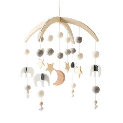 Baby Rattle Toy Bed Bell Bracket Wooden Mobile 0-12 Months Newborn Crochet Bed Bell Hanging Toys Holder Bracket Infant Crib Gift