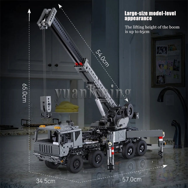 2686PCS MOC Remote Control Military Crane Truck Building Blocks Fire Rescue Armored Crane DIY Toy Gift for Children