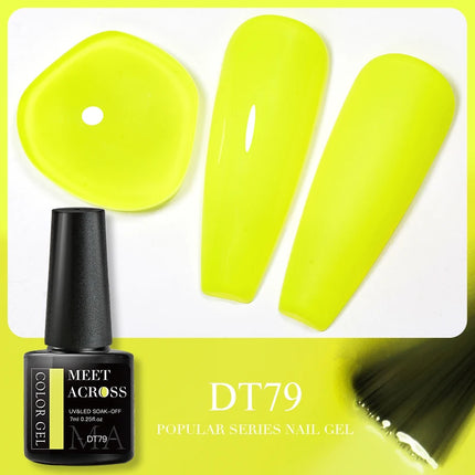 MEET ACROSS 5ml Pink Dried Flower Gel Nail Polish Natural Flower Fairy Nail Art Gel Soak Off UV LED Painting Varnishes For Nails
