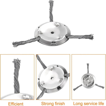 1Pcs 6 inch Universal Weed Brush Head Steel Wire Wheel Grass Trimmer Head Removal Moss Rust Lawn Mower Grass Brush Disc Weed