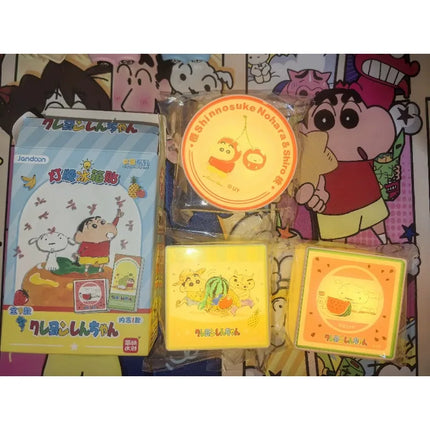 Crayon Shin-chan Nohara Shiro Figure Boochan Kazama Toru Sato Masao Fruit Model Lamp Sign Refrigerator Sticker Blind Box Toy