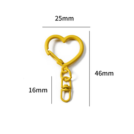 Colorful Heart Shaped Alloy Lobster Clasps with Swivel Hook, Openable Key Rings for Keychains, Backpack Charms & DIY Jewelry