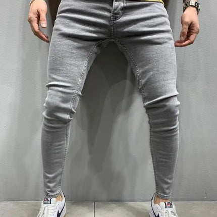 new White Embroidery Jeans Men Cotton Stretchy Ripped Skinny Jeans High Quality Hip Hop Black Hole Slim Fit Oversize Denim Pants