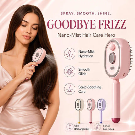 Electric Spray Air Cushion Comb Electric Steam Hair Brush Comb Rechargeable Steams Brush for Hairs Reduce Frizz Nourishes Hairs