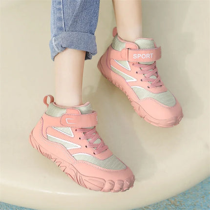 Wide-toe Kid Barefoot Boots Autumn Winter Waterproof Children Hiking Shoes Girls Boys Non-Slip Athletic Walk Trekking Sneakers